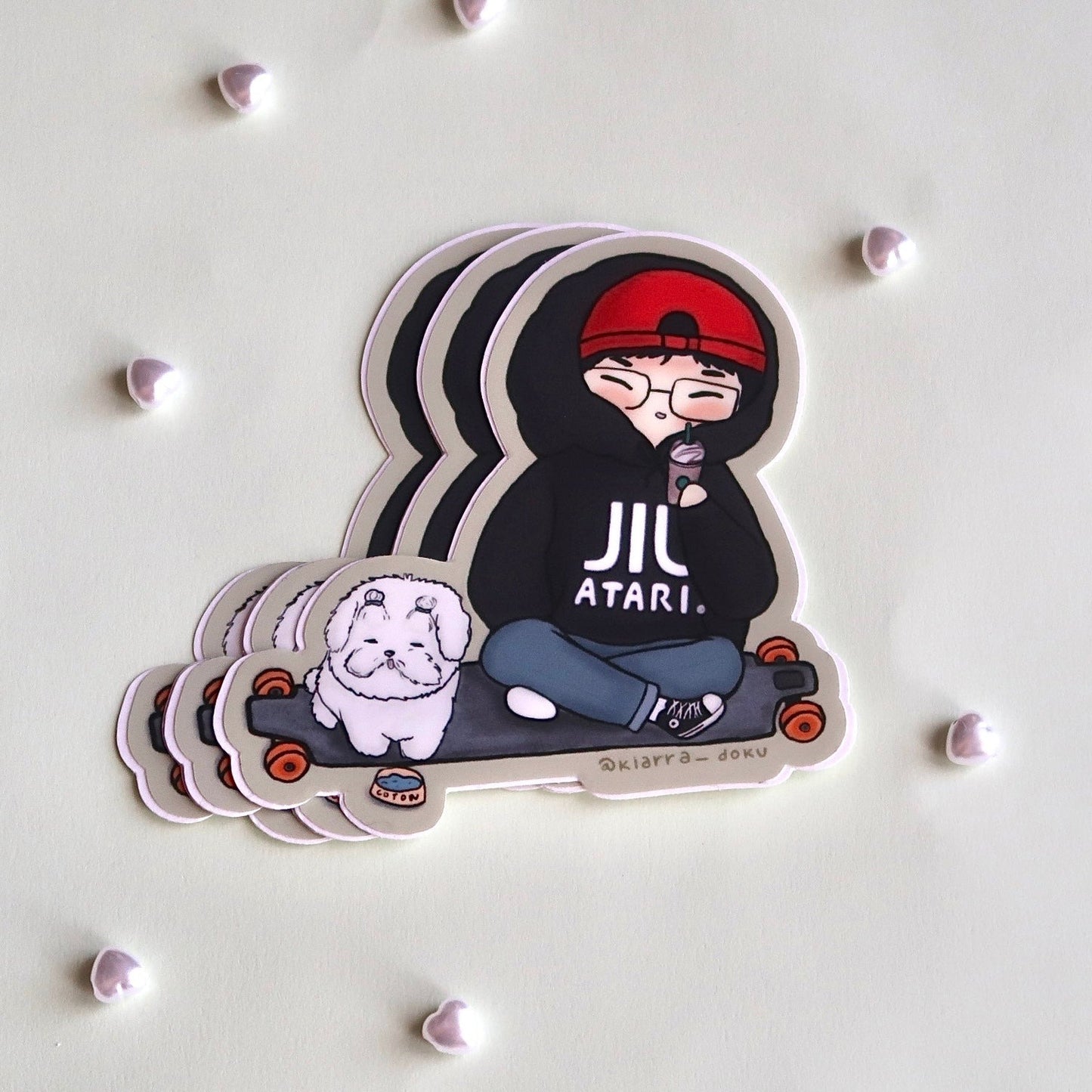 cute longboarder w/ dog sticker