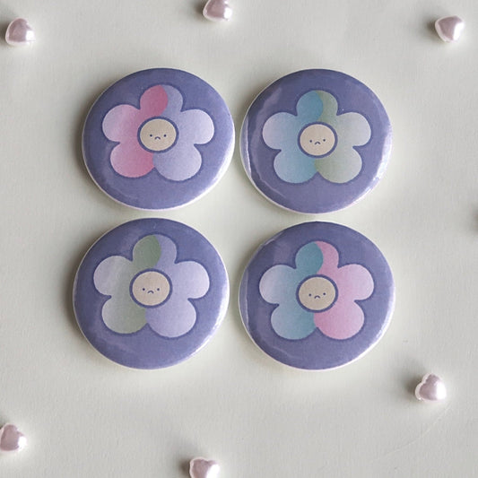 sad flower button pin pack